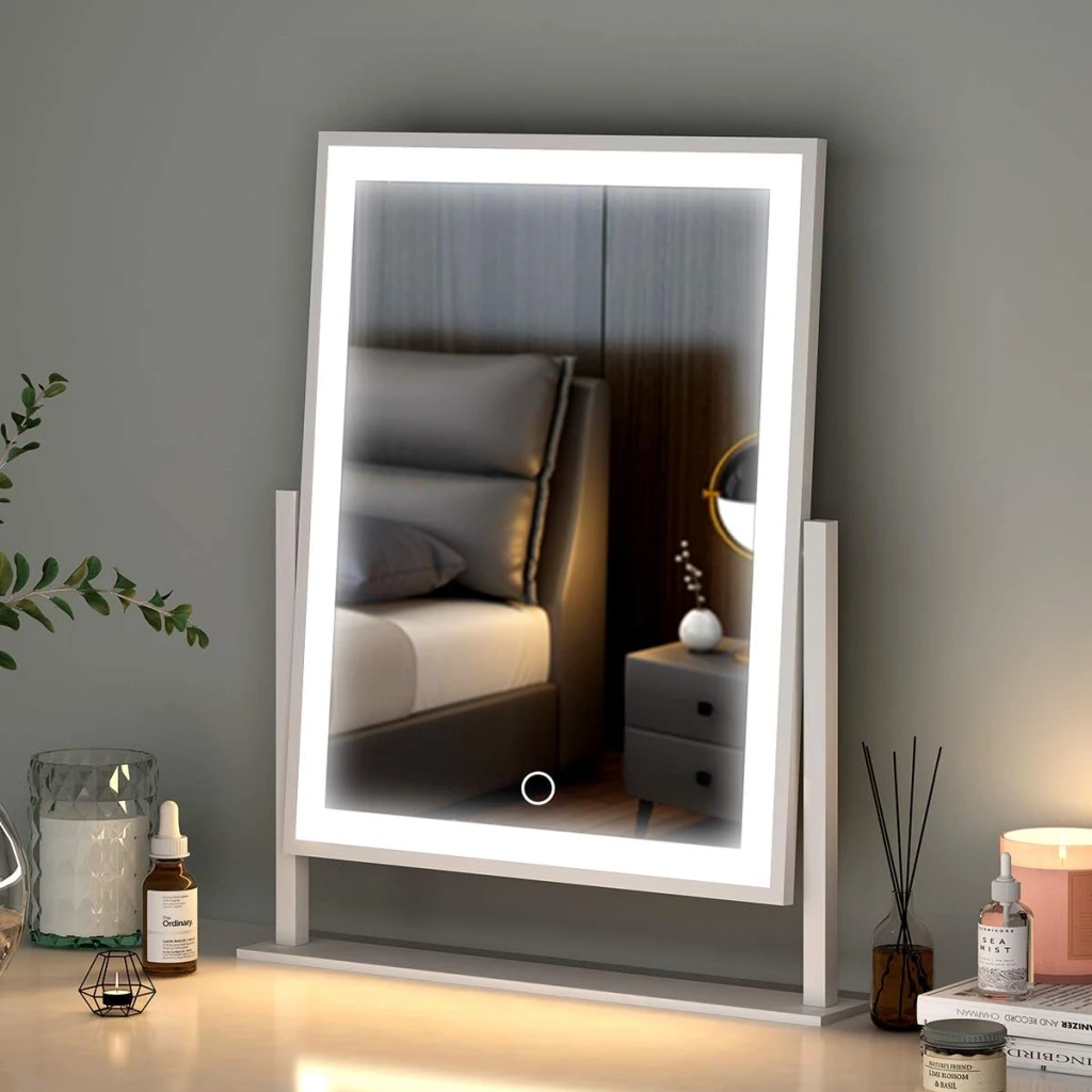 Makeup mirror with led lights